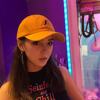 chic风小人刺绣棒球帽女日系休闲百搭街头鸭舌帽子男女学生软顶潮