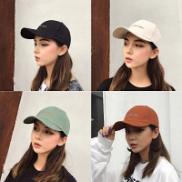 韩国百搭字母刺绣弯檐鸭舌帽女休闲棒球帽子男情侣春夏遮阳帽潮人
