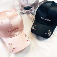 帽子女休闲百搭夏粉色刺绣棒球帽韩版学生街头潮鸭舌帽春夏天遮阳