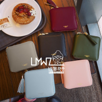 韩国简约复古钱夹学生短款日系方形流苏钱包原宿零钱革女小包