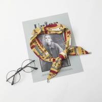 送丝巾铜扣 秋冬新款韩版百搭通勤小丝巾女复古酒红色绑包包飘带