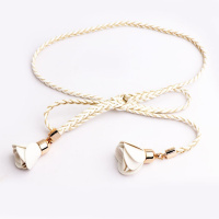 时尚编织花朵腰带腰链女装饰连衣裙夏季百搭细腰绳简约裙带配饰潮