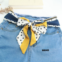 丝巾腰带 韩版装饰腰链潮流女牛仔裤裙腰饰腰封送珍珠扣
