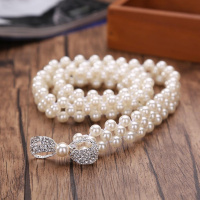 裙子腰带女细韩版装饰腰链时尚配连衣裙珍珠女士皮带简约百搭腰封