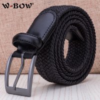 威铂思弹力帆布皮带韩版潮编织男学生休闲青年松紧针扣腰带