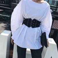 新款欧美时尚弹力腰封装饰百搭宽腰带配衬衫铆钉束腰显瘦女士皮带