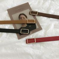 韩国气质大气暗扣腰封连衣裙外套大衣皮带荔枝纹长方扣金色腰带女