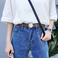 韩版简约百搭腰带女休闲牛仔裤带装饰细平滑扣皮带女款装饰腰带