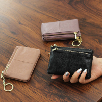 2018日韩新款纯色软皮女士拉链零钱包短款时尚钥匙包迷你小钱包