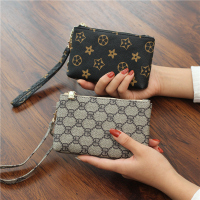 2018新款欧美印花手拿包迷你短款休闲手挽小钱包女士零钱包硬币袋