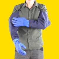 抓鱼防滑防水加绒加厚挖藕洗车加长专用卖鱼摘洗冬季冬天杀鱼手套