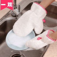 洗碗手套加绒加厚防水家务清洁手套竹纤维耐用厨房吸水去污神器女