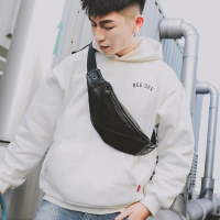 潮男街头皮质小胸包胸前挎包时尚简约单肩斜跨包新款男女士小腰包