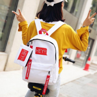 笔袋双背韩版背包女初高中大学生书包时尚电脑包学院风旅行双肩包