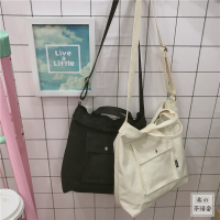 大容量日系原宿风帆布包女单肩包学生简约百搭韩国ulzzang斜挎包