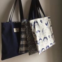 春新韩风插画布包女书包单肩包文艺环保购物袋子布艺两面包包