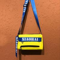 复古文艺土酷撞色字母飘带 街拍ins港风男女滑板单肩包斜挎包