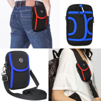 多功能手机包女迷你小挂包户外运动单肩斜跨帆布小包穿皮带男腰包