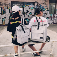 韩版学院风帆布双肩包大容量书包女日系BF情侣背包学生手提电脑包