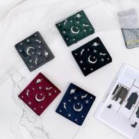 钱包新款女短款小方包零钱包迷你可爱小巧天鹅绒面星月小钱包薄