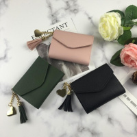 钱包女短款新款日韩流苏多卡位小钱包个性迷你学生小手包三折钱夹