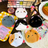 日系可爱卡通小猫咪原宿毛绒学生小钱包收纳迷你便携硬币包零钱包
