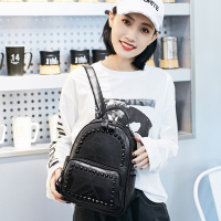 森系铆钉双肩包女包日韩版学院风书包2018新款大容量软皮旅行背包