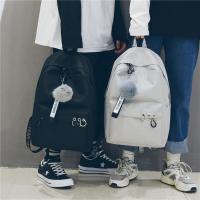 书包女韩版原宿ulzzang 高中学生校园学院风百搭背包男帆布双肩包