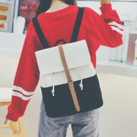 日系女文艺学院风帆布双肩包原宿ulzzang抽绳背包中学生韩版书包