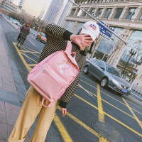 书包女粉红豹印花双肩包女韩版原宿ulzzang校园小清新初高中学生