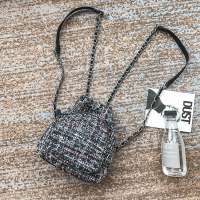 双肩包女韩版2018秋新款潮百搭时尚书包迷你链条毛呢小背包女包包