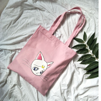 仙女猫帆布袋单肩手提女包学生书包大容量女文艺旅游购物袋子