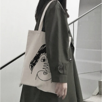 小清新书包韩抽象人像帆布袋女包文艺环保购物袋学生百搭单肩包