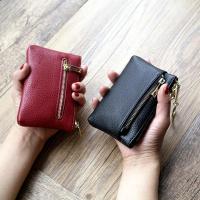 新款短款钱包女时尚拉链零钱包硬币包简约卡包女士纯色软皮钥匙包
