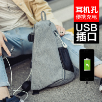 胸包男帆布大容量男士斜挎包运动韩版潮背包三角水滴包单肩包男包