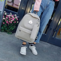 书包女韩版帆布双肩包校园高中学生大容量休闲旅行可爱笔袋双肩包