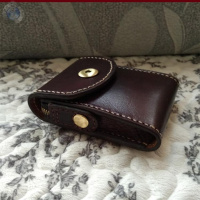 复古纯手工植鞣革头层牛皮拉链式腰包男款钥匙包驾驶证卡包