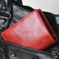 薄款小钱包 真皮超薄女士两折短款 情侣中性折叠式简约牛皮夹钱夹