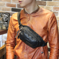 小P男包 韩版胸包男士腰包单肩包斜跨包个性皮质小包潮流休闲包