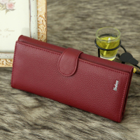 韩版新款女士钱包女长款真皮头层牛皮荔枝纹软皮三折钱夹手包