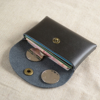 创意迷你女士超薄小卡包零钱包硬币包搭扣牛皮小钱包男士公交卡套