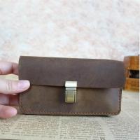 男士牛皮横款超薄穿皮带手机包真皮4/5.5/6寸大屏疯马皮插扣腰包