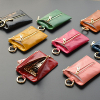 卡包零钱多功能真皮钥匙包女士迷你大容量韩国可爱软牛皮小锁匙扣