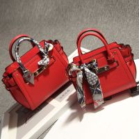 包包女手提铂金包2018春季新款潮百搭单肩斜挎包女士红色结婚新娘