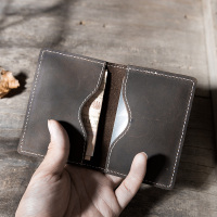复古疯马皮皮具头层牛皮卡包 超小真皮小钱包零钱包超薄男女