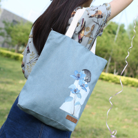 简约韩国帆布包女生单肩手提包购物休闲包学生书包文艺布包袋