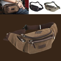 男式多功能大容量休闲斜挎包包韩版潮男土夏季用胸包随身帆布腰包