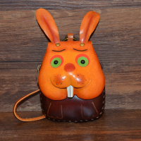 牛皮手工卡通硬币包动物兔子真皮零钱包女式迷你小钱包礼品钥匙包