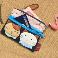 韩国动物卡通可爱拉链零钱钥匙包帆布艺超萌女生迷你小钱包硬币包