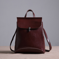 2018新款时尚百搭背包女双肩包牛皮韩版潮简约休闲学院风复古书包